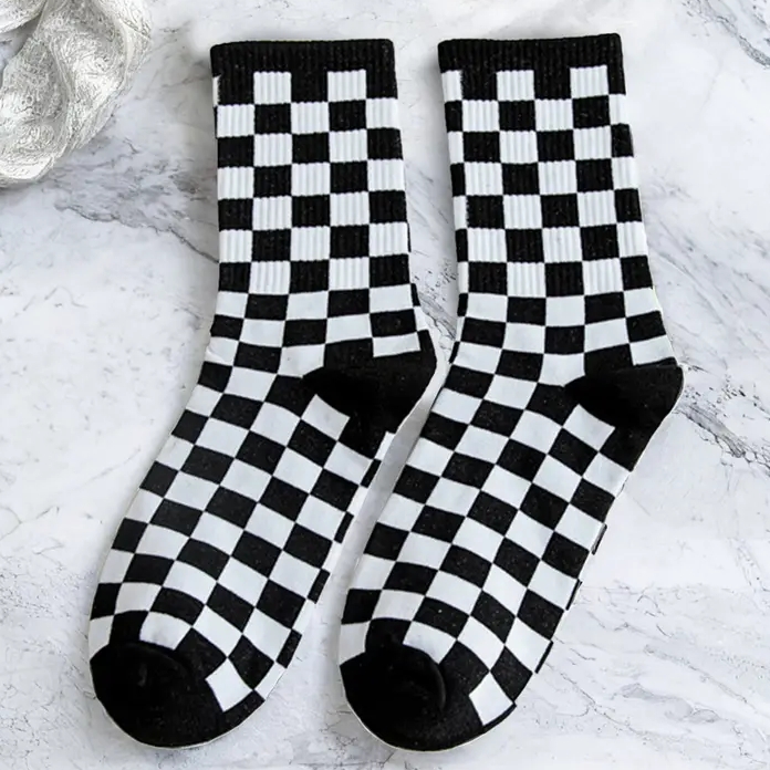 Checkered Crew Socks